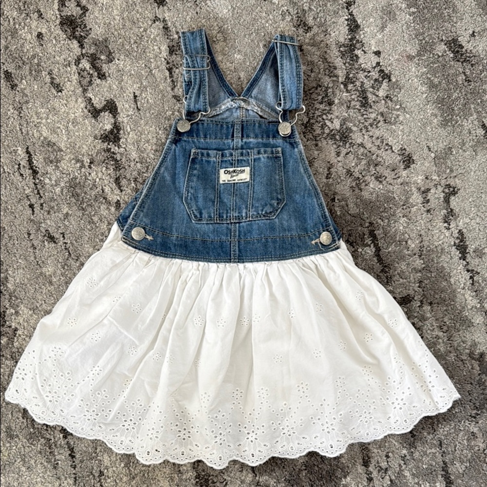 OshKosh B'gosh Blue and White Kids Denim Dress